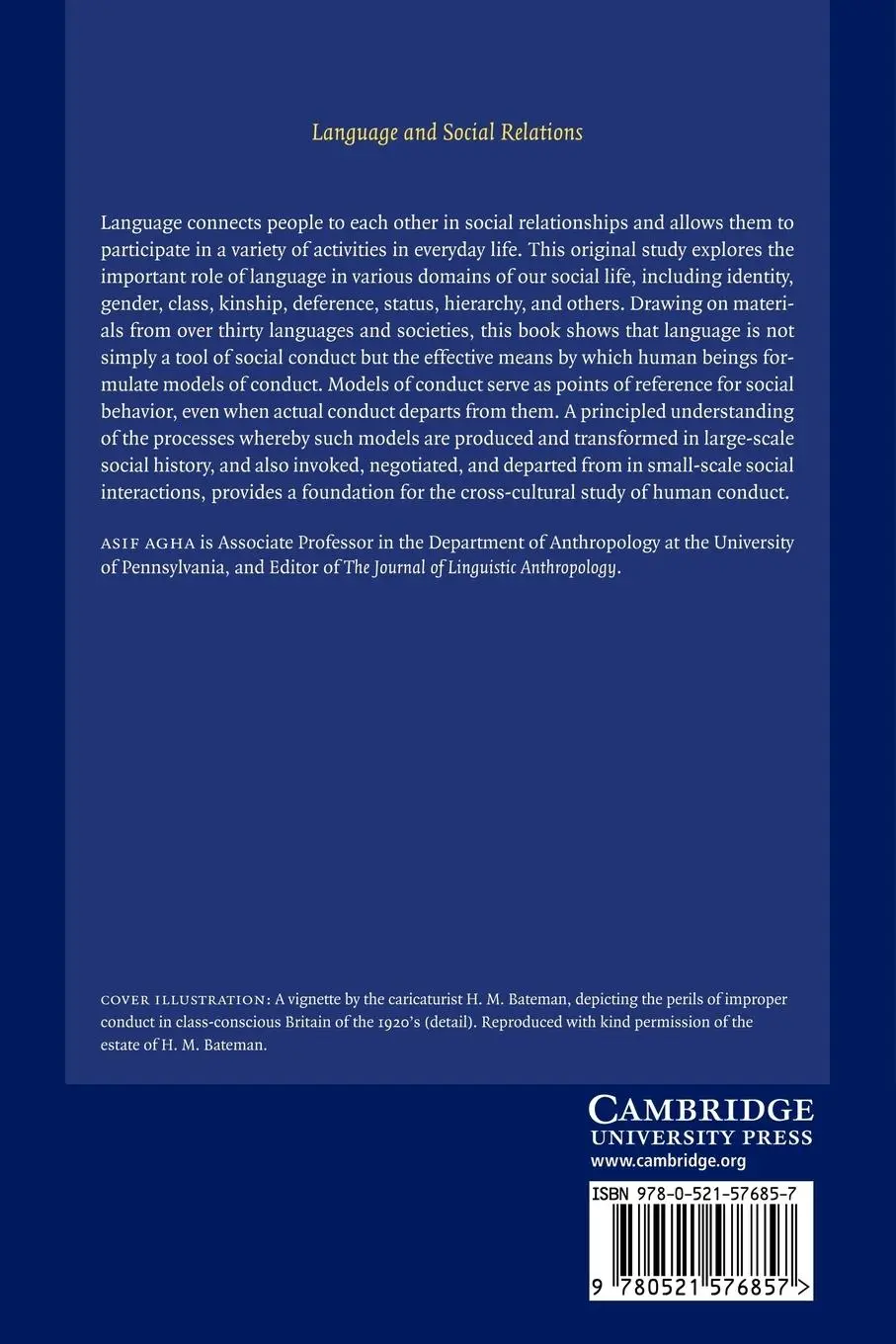 Rückseite: 9780521576857 | Language and Social Relations | Asif Agha | Taschenbuch | Englisch