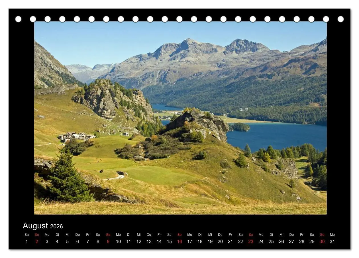 Bild: 9783516016857 | Oberengadin (Tischkalender 2026 DIN A5 quer), CALVENDO Monatskalender