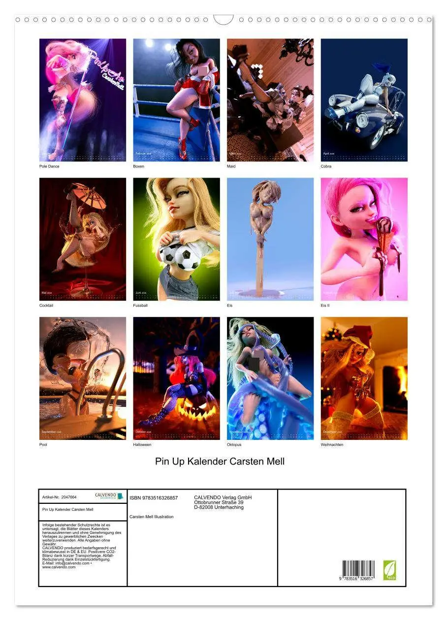 Bild: 9783516326857 | Pin Up Kalender Carsten Mell (Wandkalender 2026 DIN A2 hoch),...