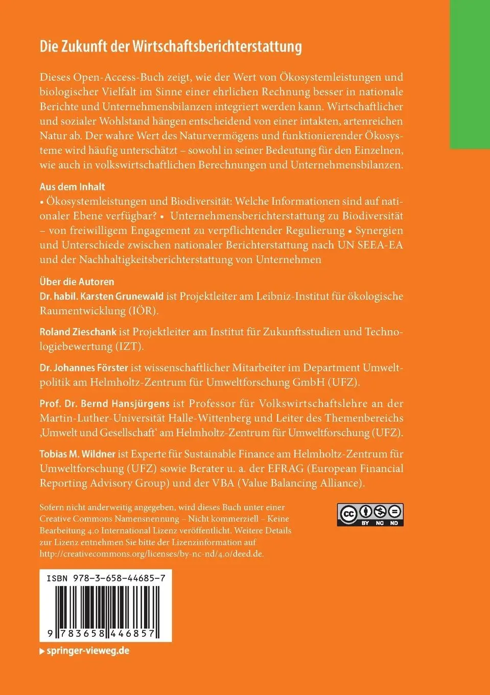 Rückseite: 9783658446857 | Die Zukunft der Wirtschaftsberichterstattung | Grunewald (u. a.) | xii