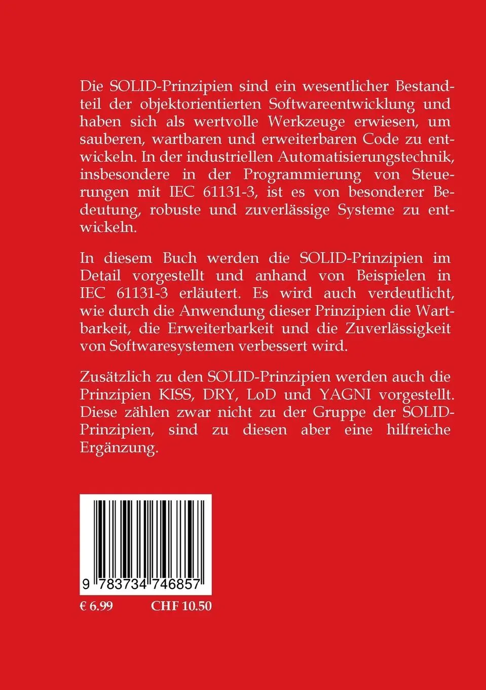 Rückseite: 9783734746857 | Anwendung der SOLID-Prinzipien mit der IEC 61131-3 | Stefan Henneken
