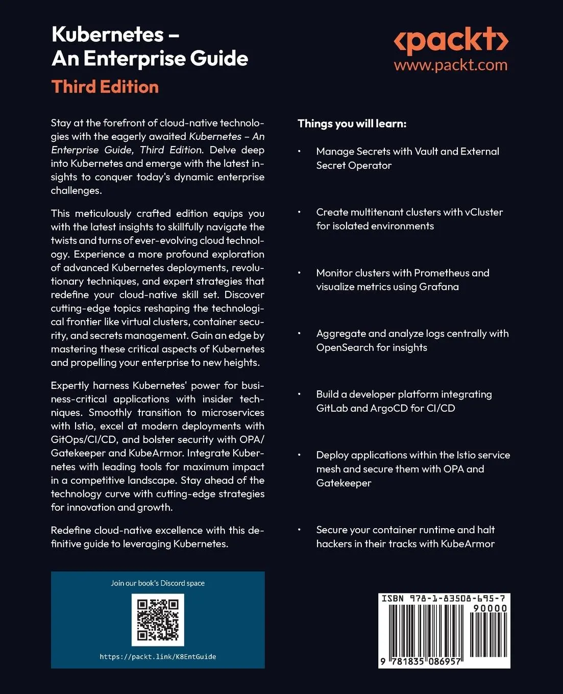 Rückseite: 9781835086957 | Kubernetes - An Enterprise Guide - Third Edition | Boorshtein (u. a.)