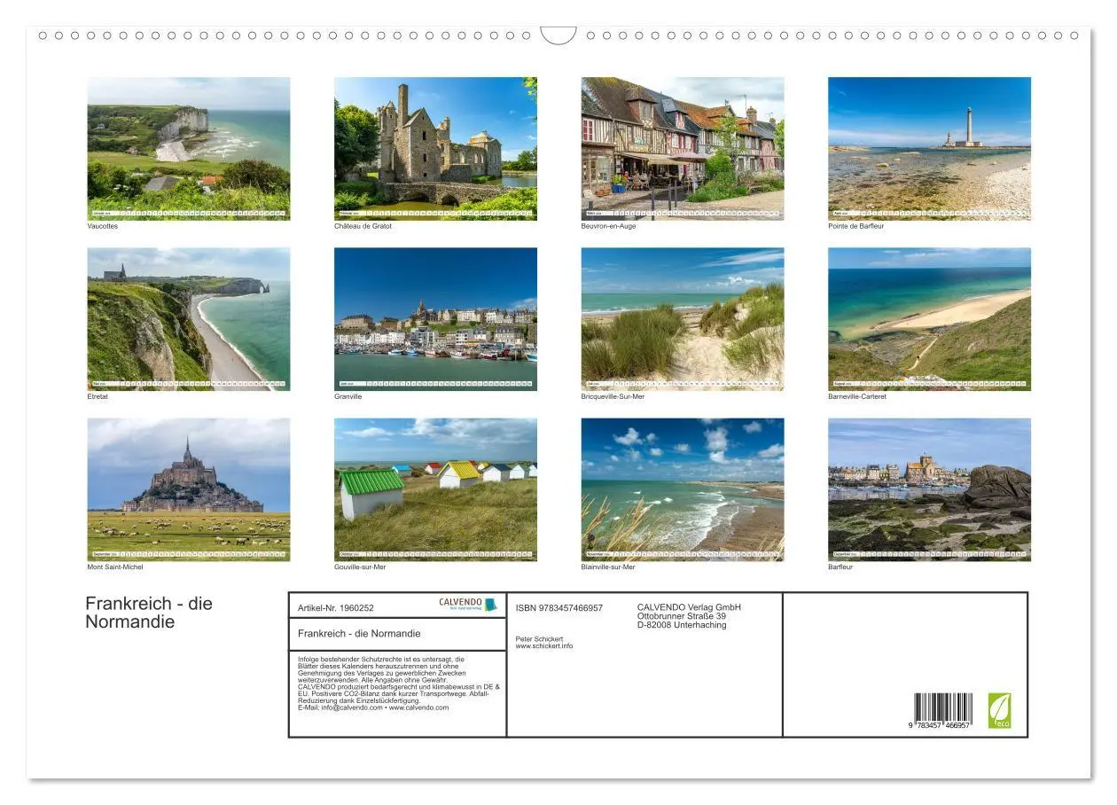 Bild: 9783457466957 | Frankreich - die Normandie (Wandkalender 2026 DIN A2 quer),...