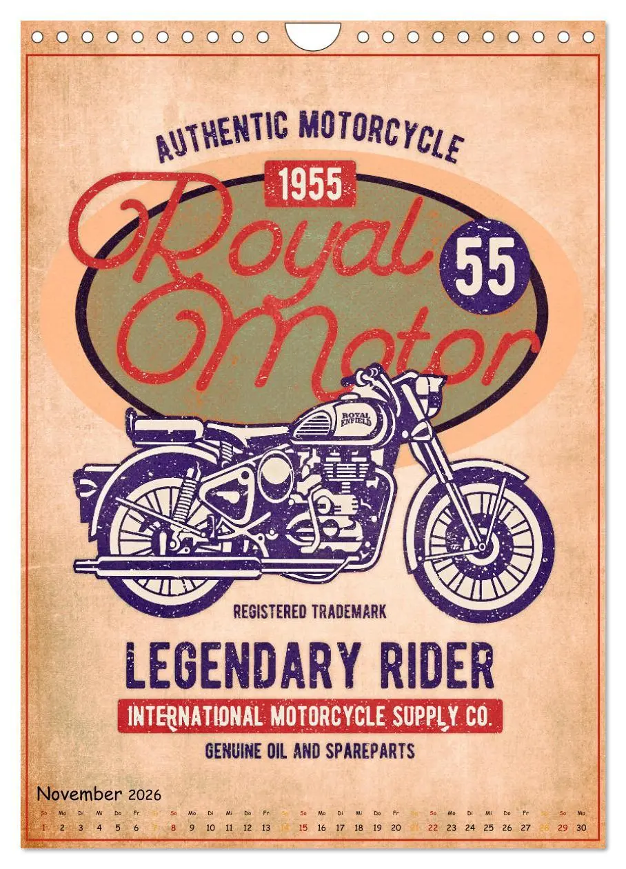 Bild: 9783516377057 | Motorrad Nostalgie (Wandkalender 2026 DIN A4 hoch), CALVENDO...