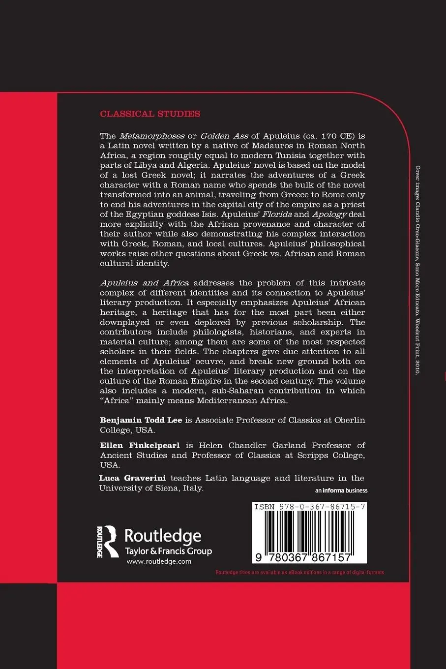 Rückseite: 9780367867157 | Apuleius and Africa | Benjamin Todd Lee (u. a.) | Taschenbuch | 2019