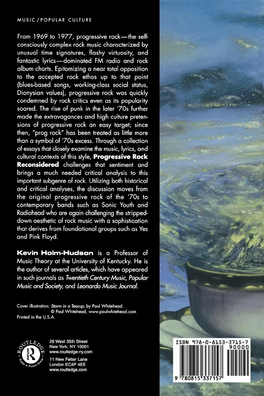 Rückseite: 9780815337157 | Progressive Rock Reconsidered | Kevin Holm-Hudson | Taschenbuch | 2001