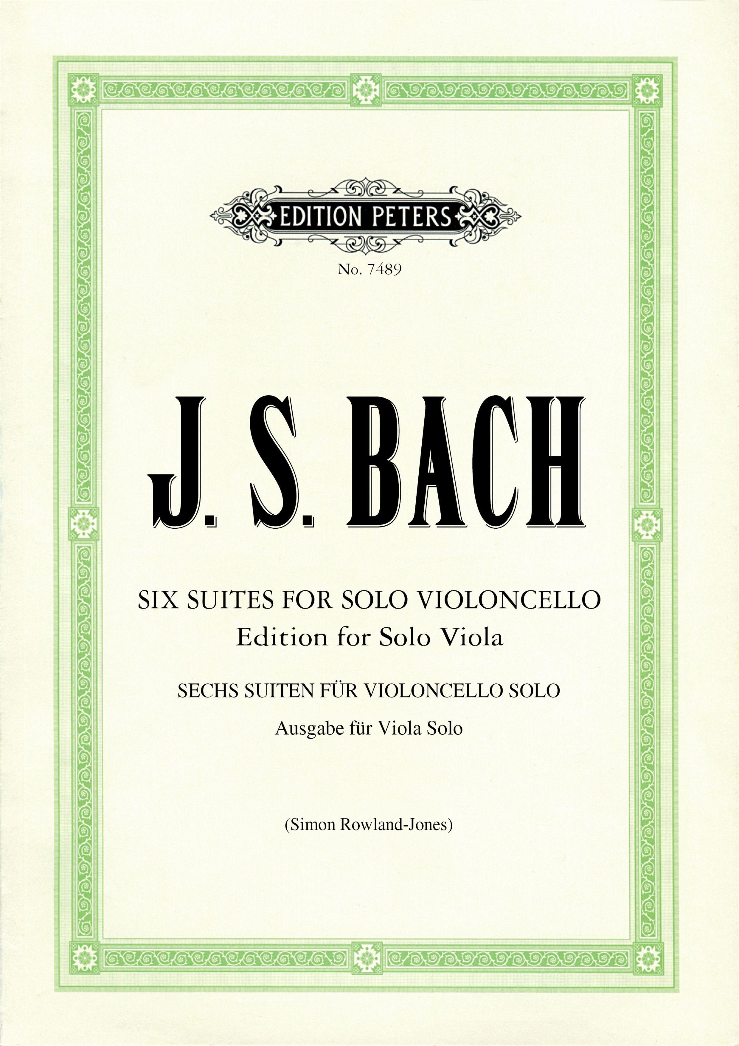 Suiten für Violoncello solo BWV 1007-1012 -Übertragung für Viola solo- | Noten für Viola solo | Johann Sebastian Bach | Broschüre | Grüne Reihe Edition Peters | Buch | Deutsch | EAN 9781901507157 - Bach, Johann Sebastian