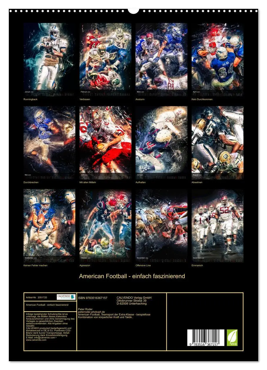 Bild: 9783516367157 | American Football - einfach faszinierend (Wandkalender 2026 DIN A2...