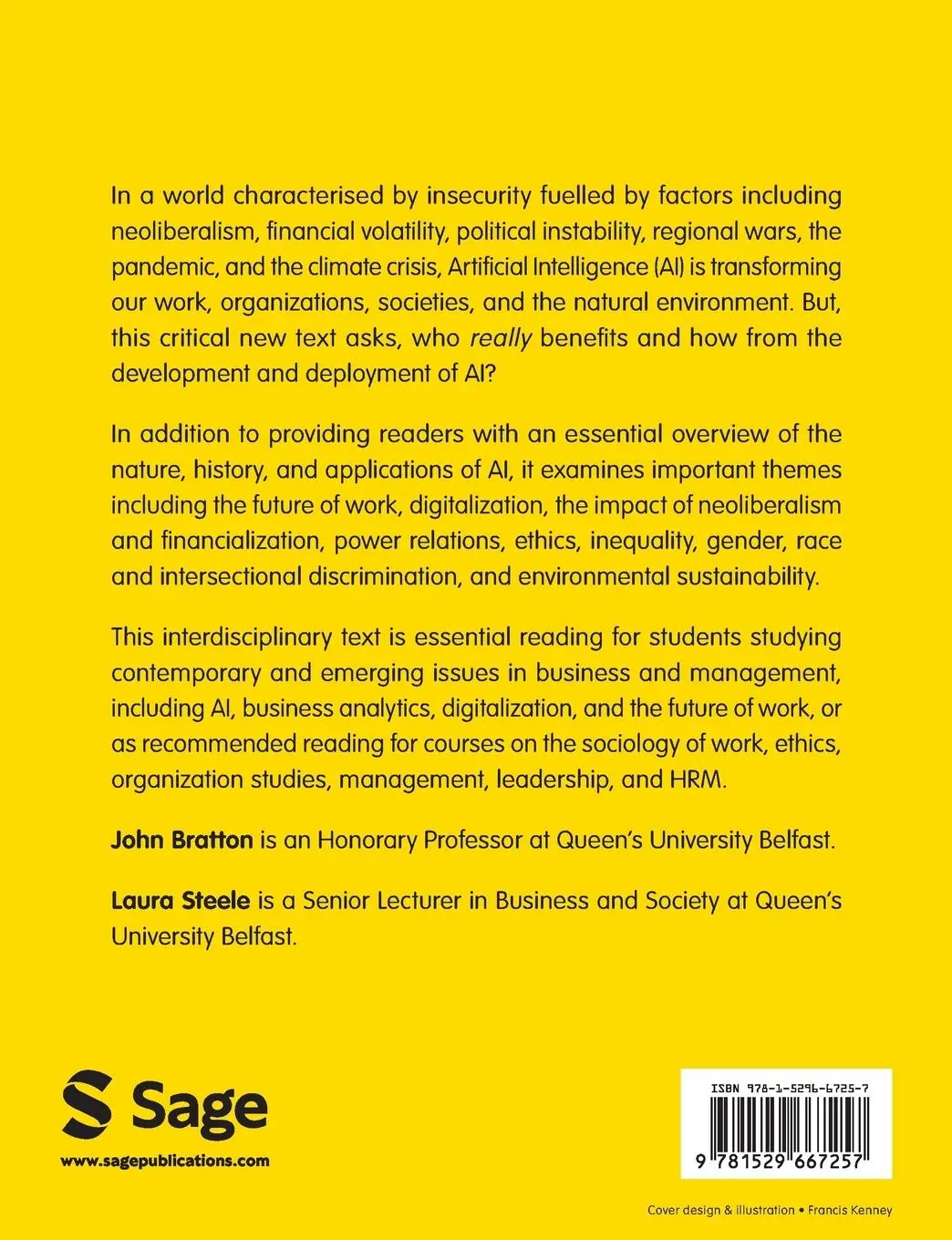 Rückseite: 9781529667257 | Artificial Intelligence and Work | John Bratton (u. a.) | Taschenbuch