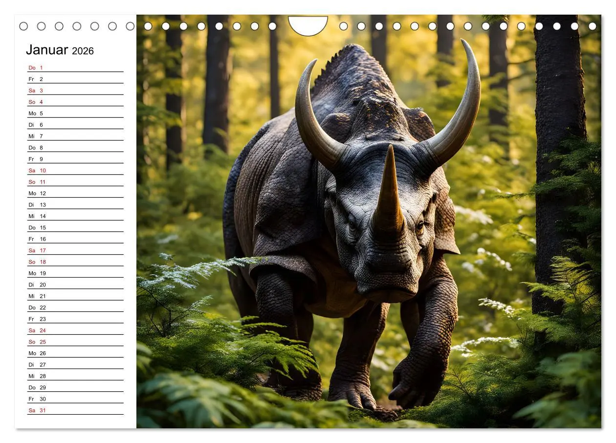 Bild: 9783457267257 | Urzeit erwacht - Ein Jahr mit den Dinosauriern (Wandkalender 2026...