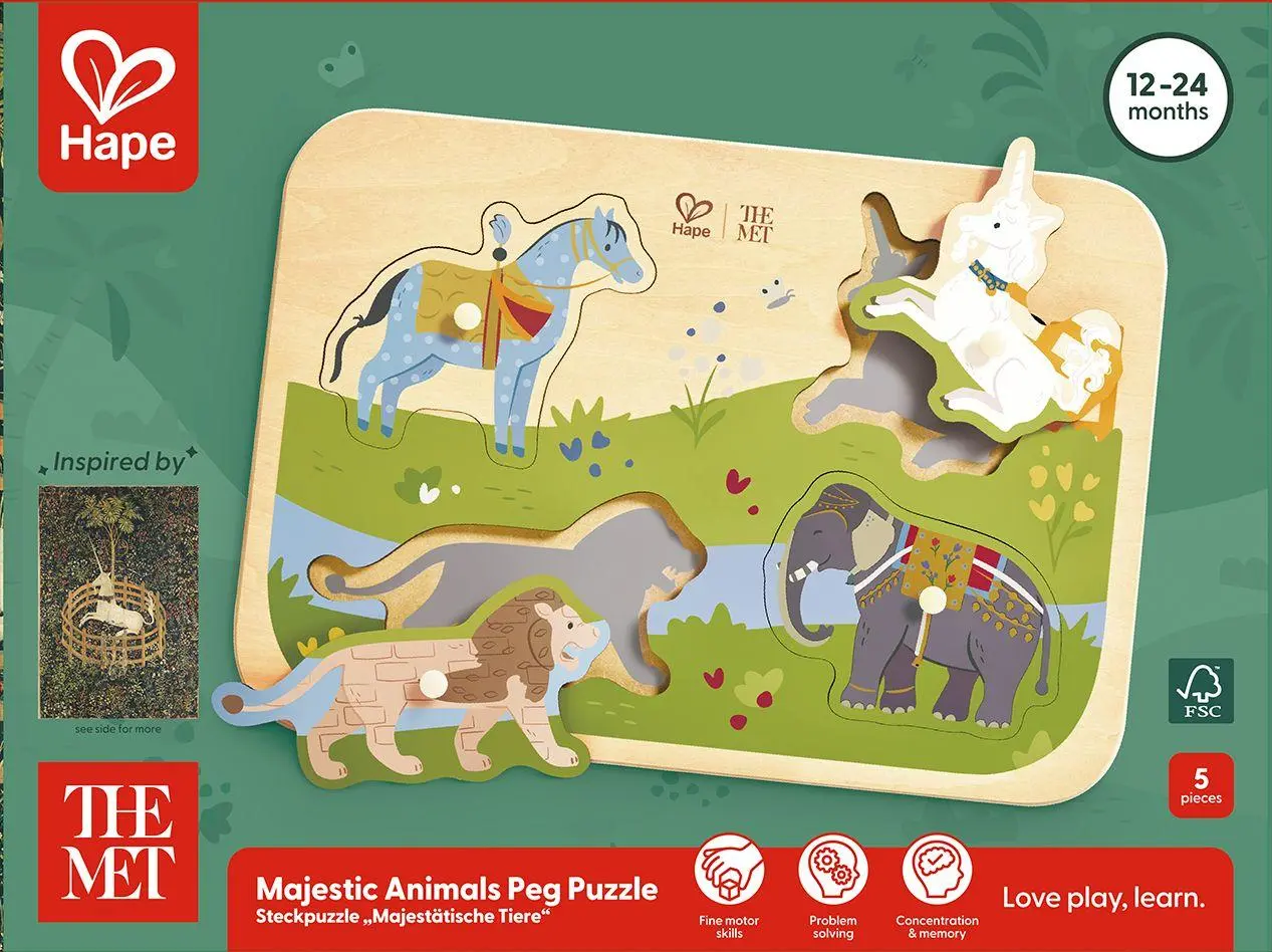 Bild: 6943478057357 | The Met: Steckpuzzle "Majestätische Tiere" - 4 Teile | Spiel | Deutsch