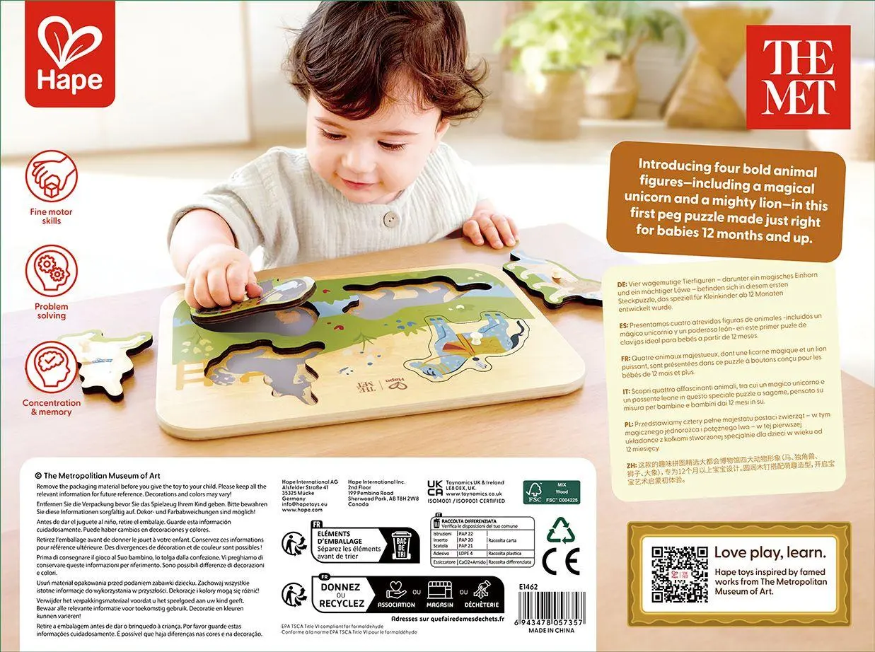 Bild: 6943478057357 | The Met: Steckpuzzle "Majestätische Tiere" - 4 Teile | Spiel | Deutsch