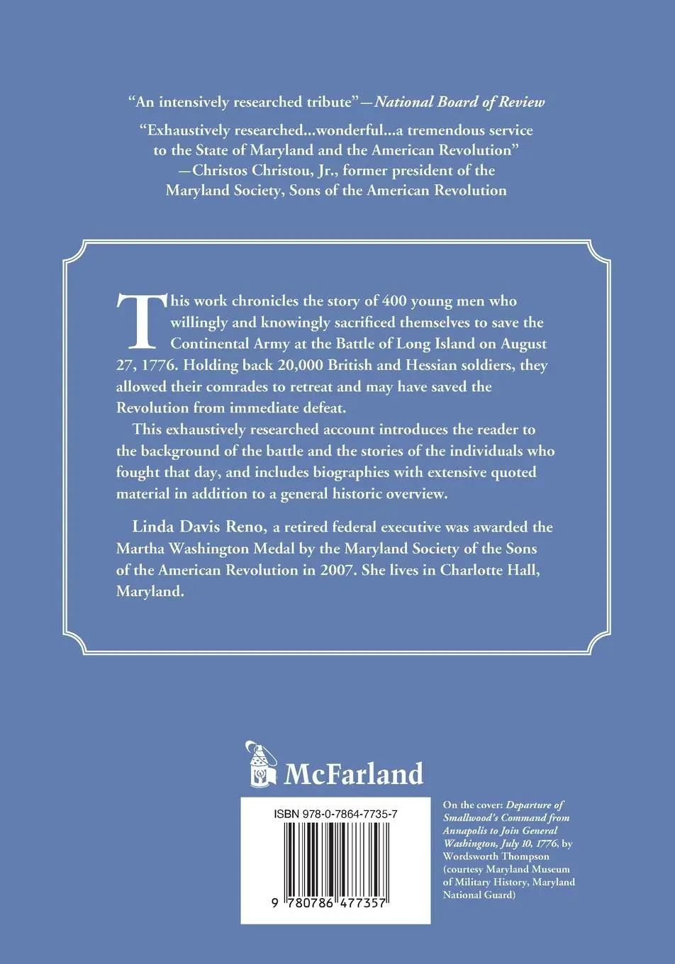 Rückseite: 9780786477357 | The Maryland 400 in the Battle of Long Island, 1776 | Linda Davis Reno