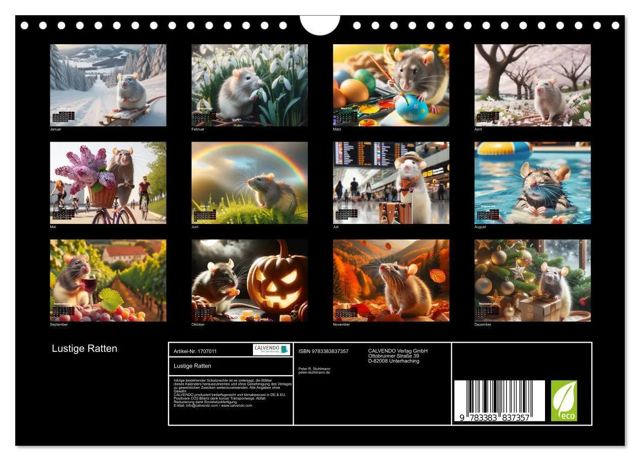 Bild: 9783383837357 | Lustige Ratten (Wandkalender 2025 DIN A4 quer), CALVENDO...