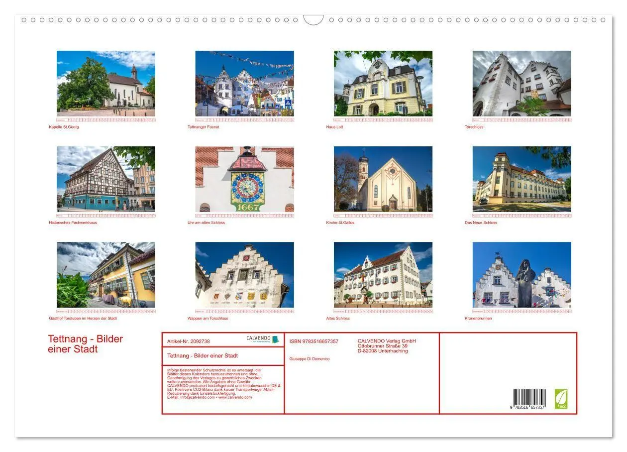 Bild: 9783516657357 | Tettnang - Bilder einer Stadt (Wandkalender 2026 DIN A2 quer),...