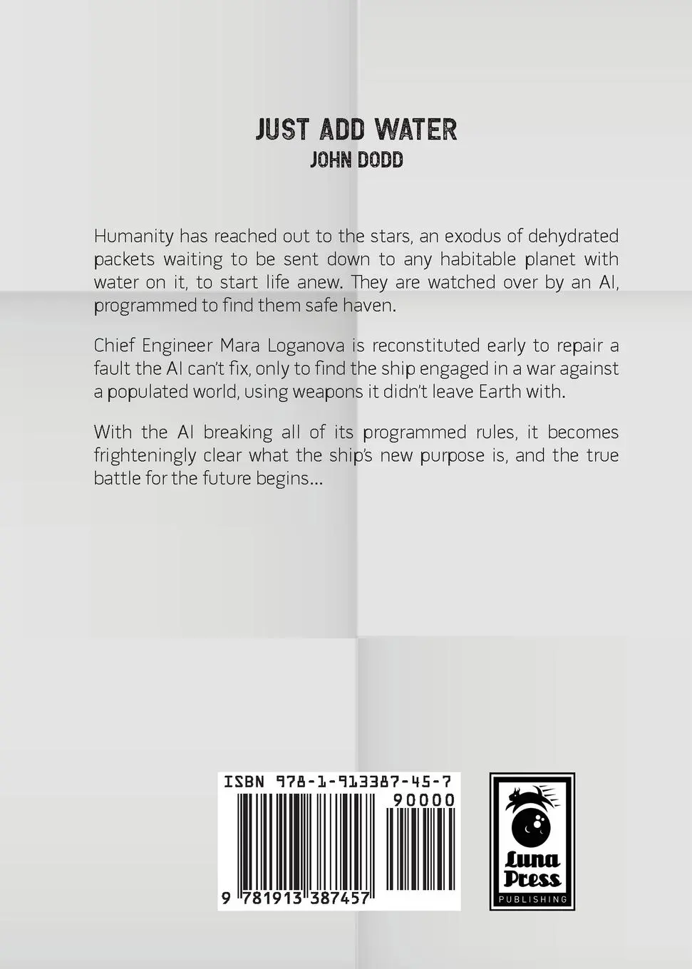 Rückseite: 9781913387457 | Just Add Water | John Dodd | Taschenbuch | Luna Novella | Englisch