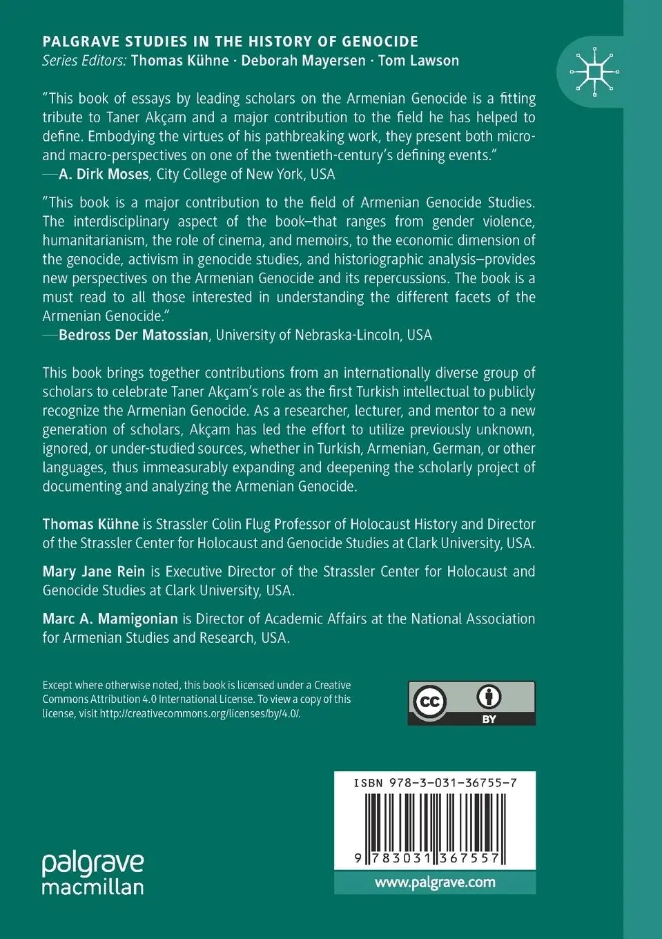 Rückseite: 9783031367557 | Documenting the Armenian Genocide | Essays in Honor of Taner Akçam