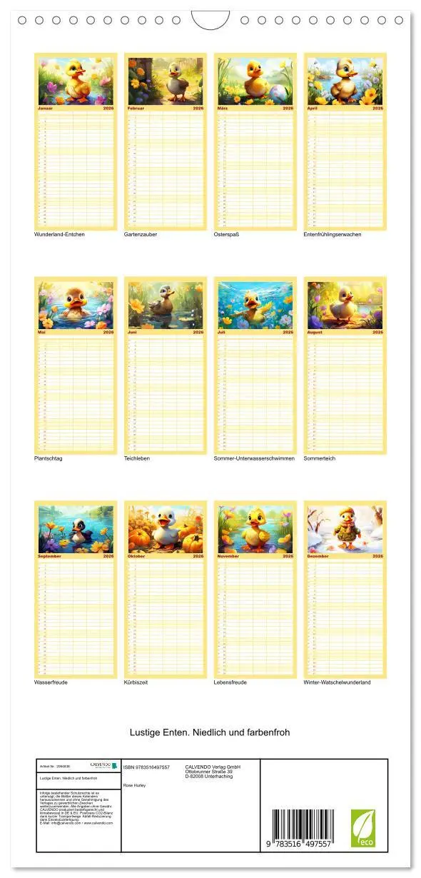 Bild: 9783516497557 | Familienplaner 2026 - Lustige Enten. Niedlich und farbenfroh mit 5...