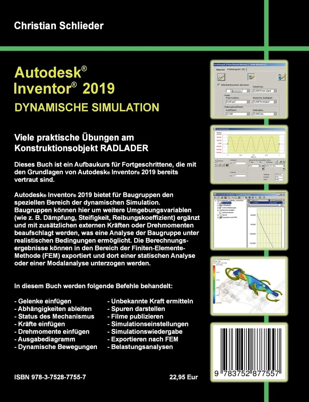 Rückseite: 9783752877557 | Autodesk Inventor 2019 - Dynamische Simulation | Christian Schlieder