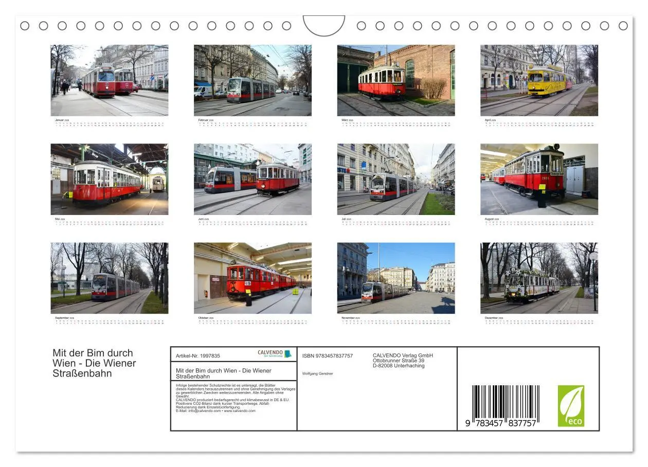 Bild: 9783457837757 | Mit der Bim durch Wien - Die Wiener Straßenbahn (Wandkalender 2026...