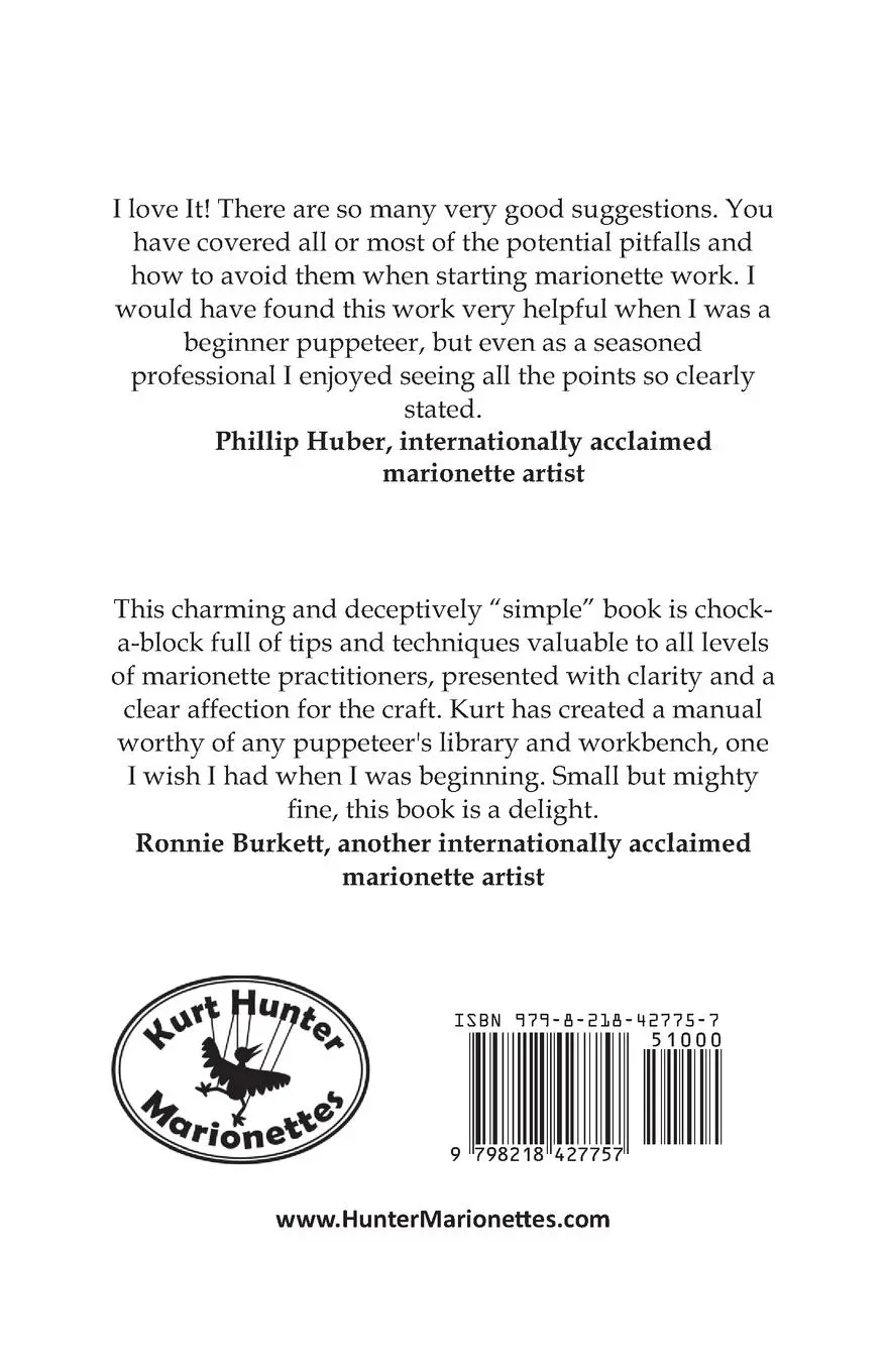 Rückseite: 9798218427757 | Kurt Hunter's Simple Little Book of Marionettes | Kurt Hunter | Buch