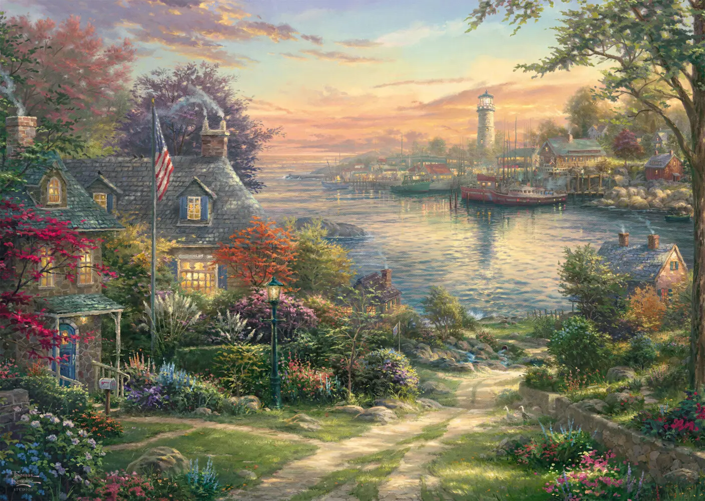 Bild: 4001504587857 | Hafen in Neuengland | Puzzles Thomas Kinkade 1.000 Teile | Spiel