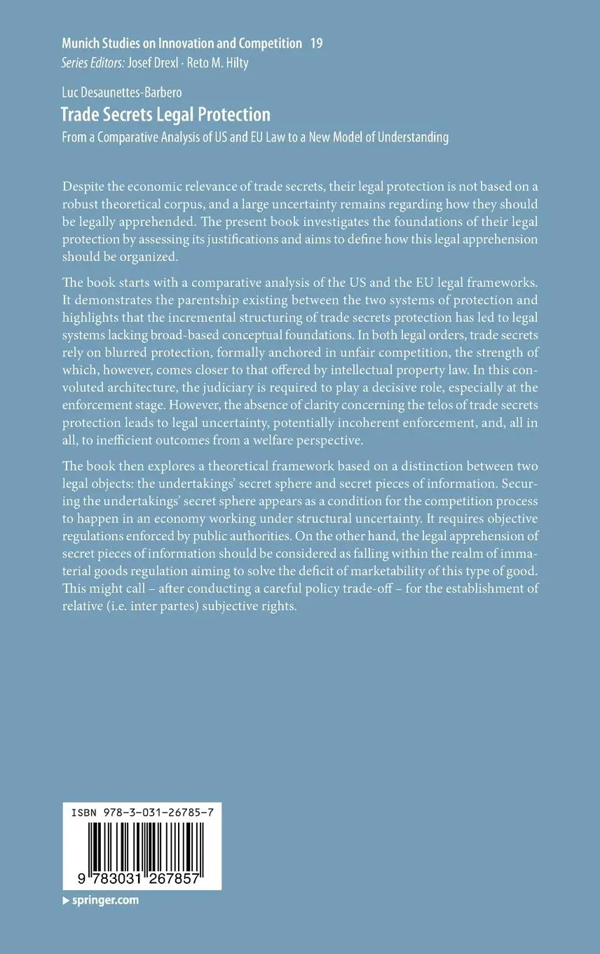 Rückseite: 9783031267857 | Trade Secrets Legal Protection | Luc Desaunettes-Barbero | Buch | xxi