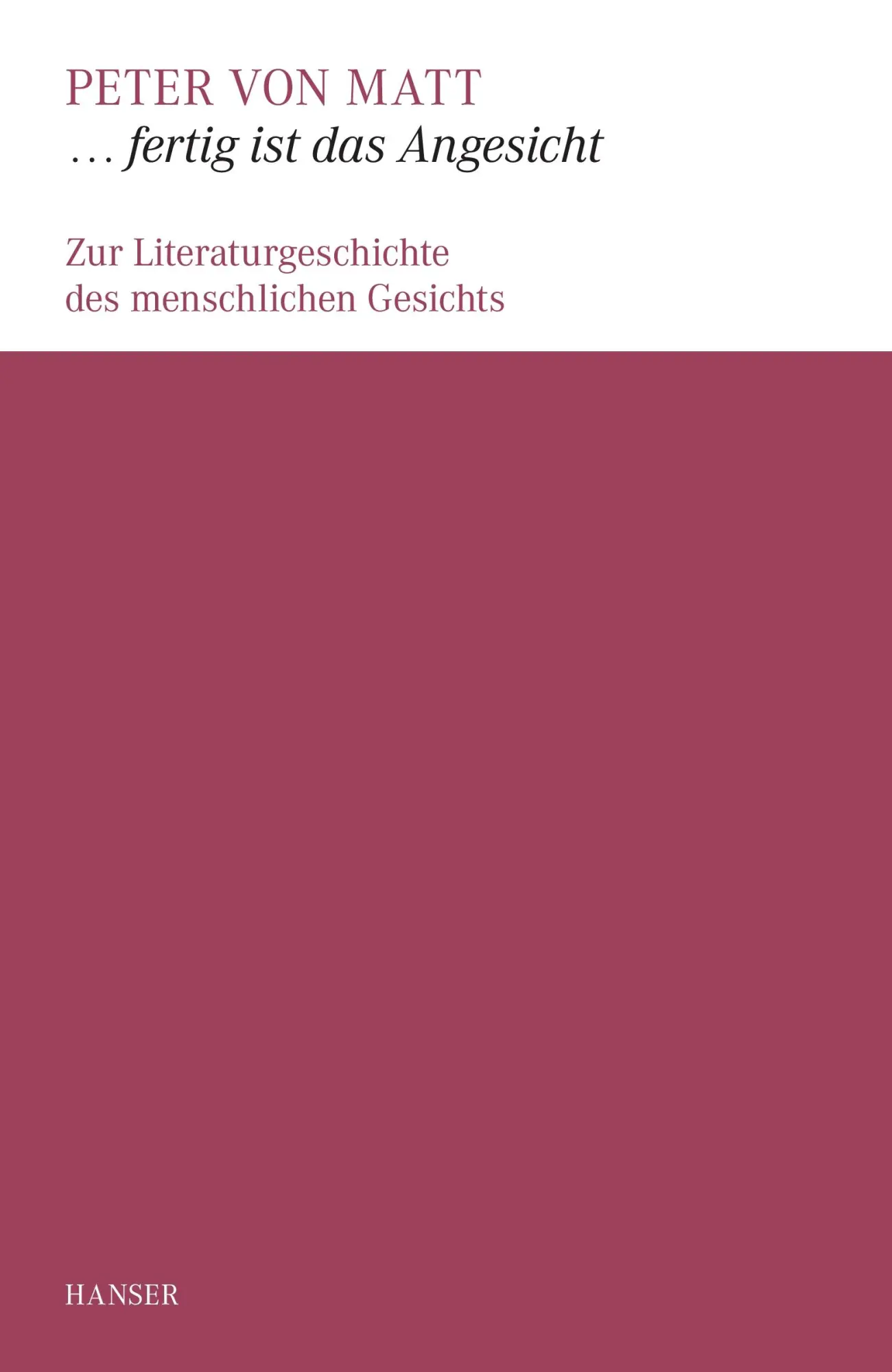 Cover: 9783446247857 | ... fertig ist das Angesicht | Peter von Matt | Taschenbuch | 232 S.