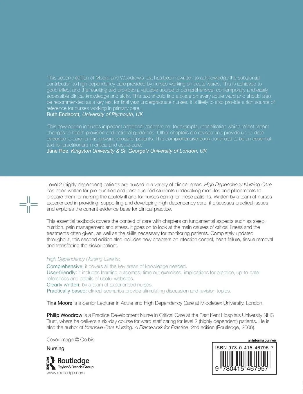 Rückseite: 9780415467957 | High Dependency Nursing Care | Tina Moore (u. a.) | Taschenbuch | 2009