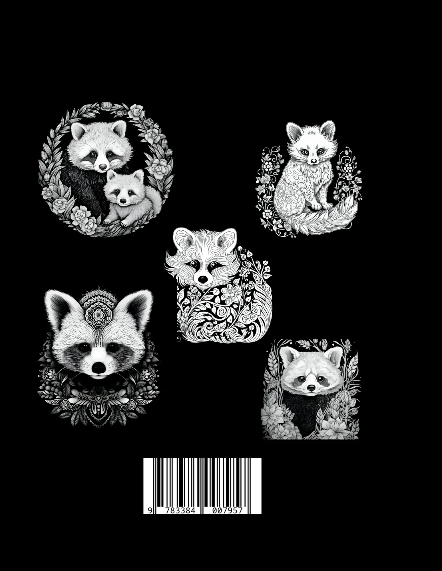 Rückseite: 9783384007957 | Schwarzes "Roter Panda Malbuch". | Lucy´s Schwarze Malbücher | Buch
