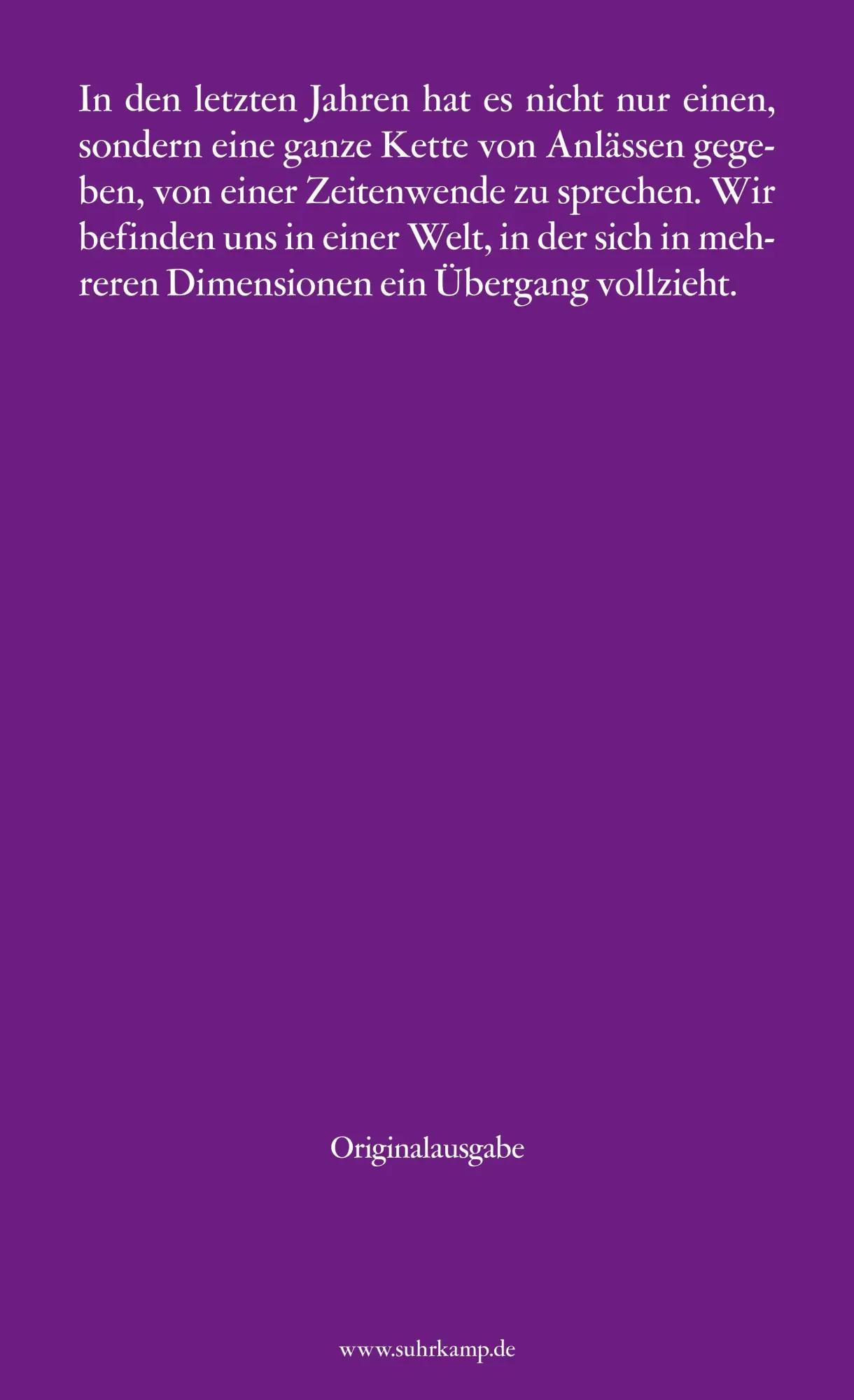 Rückseite: 9783518127957 | Wendepunkte | Am Übergang zum autoritären Jahrhundert | Ulrich Menzel