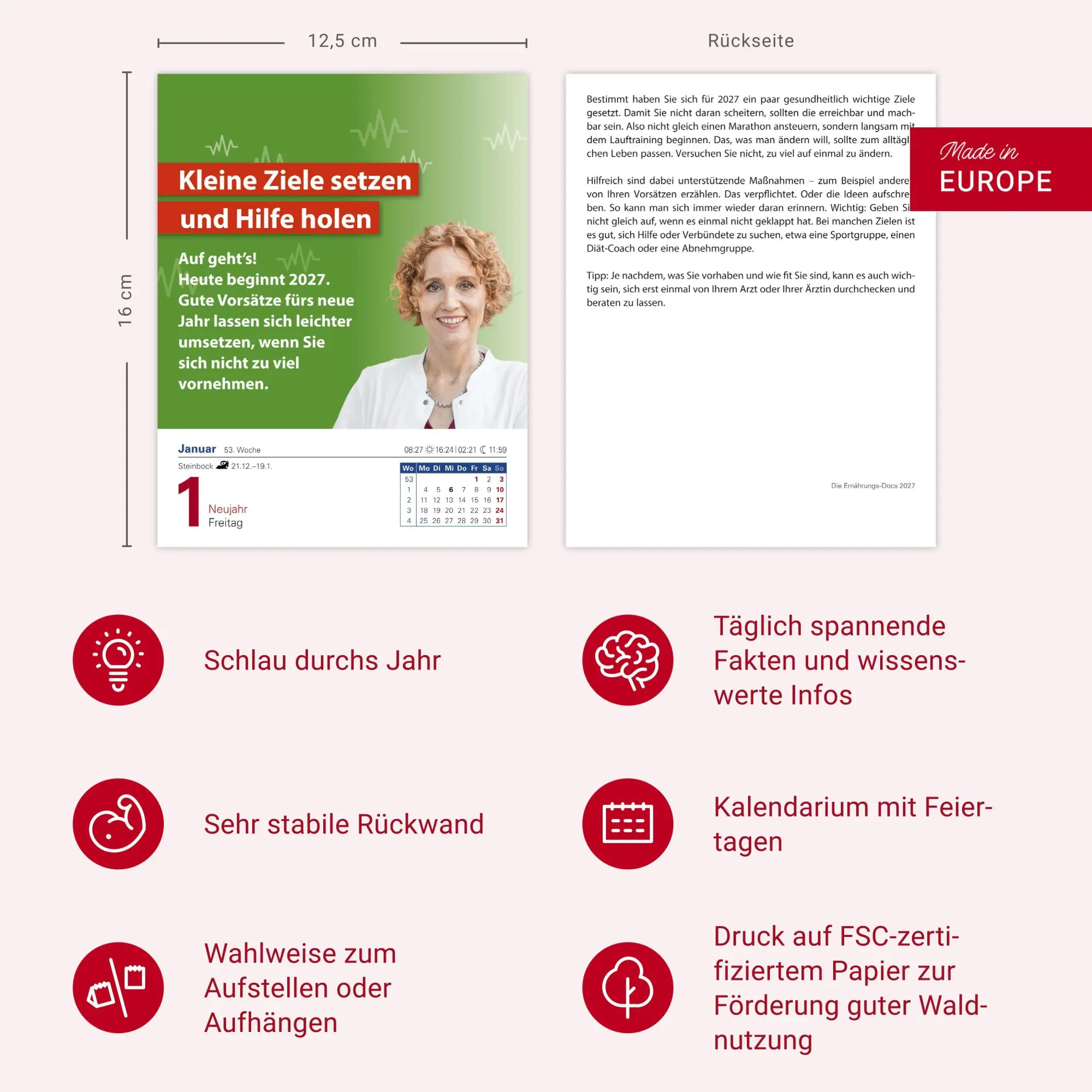 Bild: 9783756417957 | Die Ernährungs-Docs - Gesund durch das Jahr Tagesabreißkalender 2027
