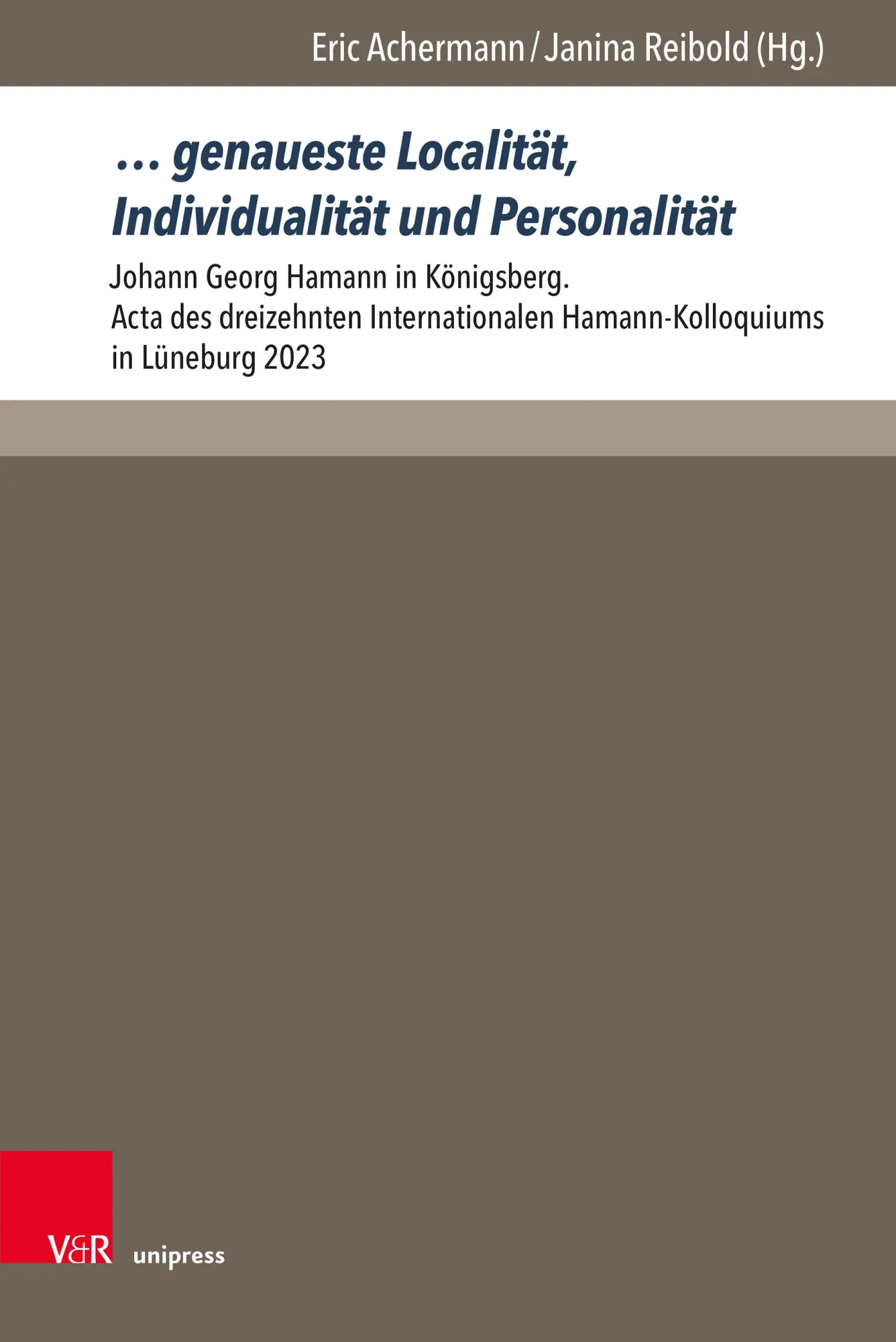 Cover: 9783847117957 | ... genaueste Localität, Individualität und Personalität | Buch | 2024
