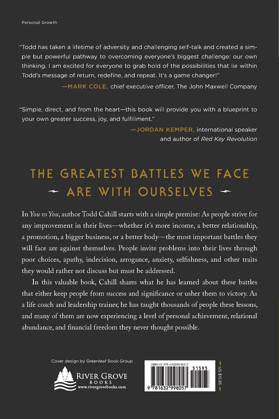 Rückseite: 9781632998057 | You vs You | 12 Ways to Kick Your Own Ass and Win | Todd Cahill | Buch
