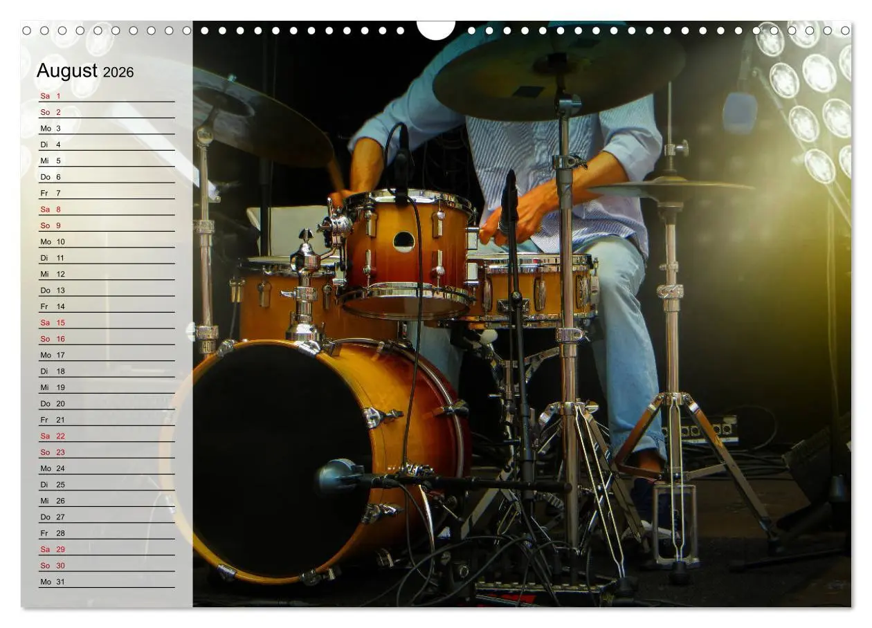 Bild: 9783457878057 | Schlagzeug onstage - "abgerockt" (Wandkalender 2026 DIN A3 quer),...