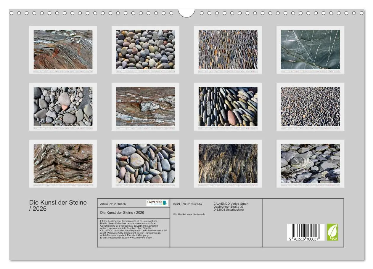 Bild: 9783516038057 | Die Kunst der Steine / 2026 (Wandkalender 2026 DIN A3 quer),...