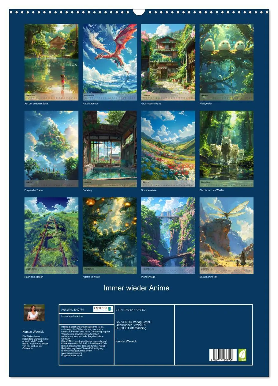 Bild: 9783516278057 | Immer wieder Anime (Wandkalender 2026 DIN A2 hoch), CALVENDO...