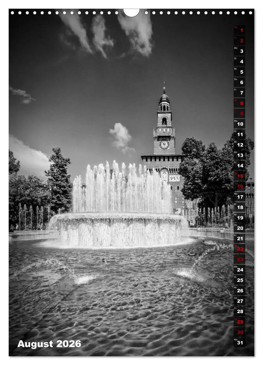 Bild: 9783516418057 | MAILAND SCHWARZWEIß (Wandkalender 2026 DIN A3 hoch), CALVENDO...