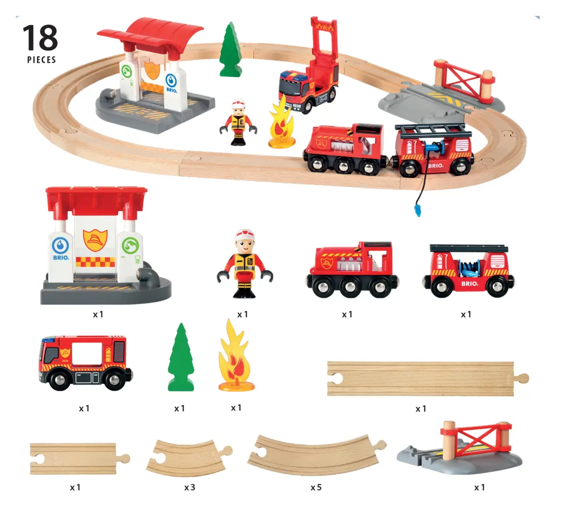 Bild: 7312350338157 | BRIO World - Bahn Feuerwehr Set | BRIO® | Spielzeug | In Schachtel