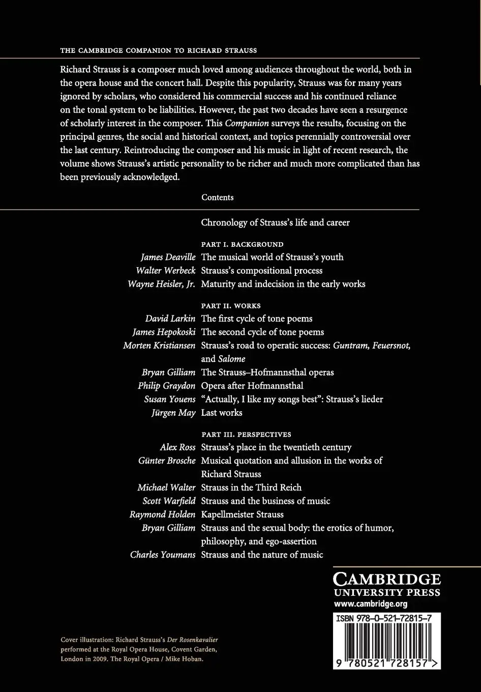Rückseite: 9780521728157 | The Cambridge Companion to Richard Strauss | Charles Youmans | Buch