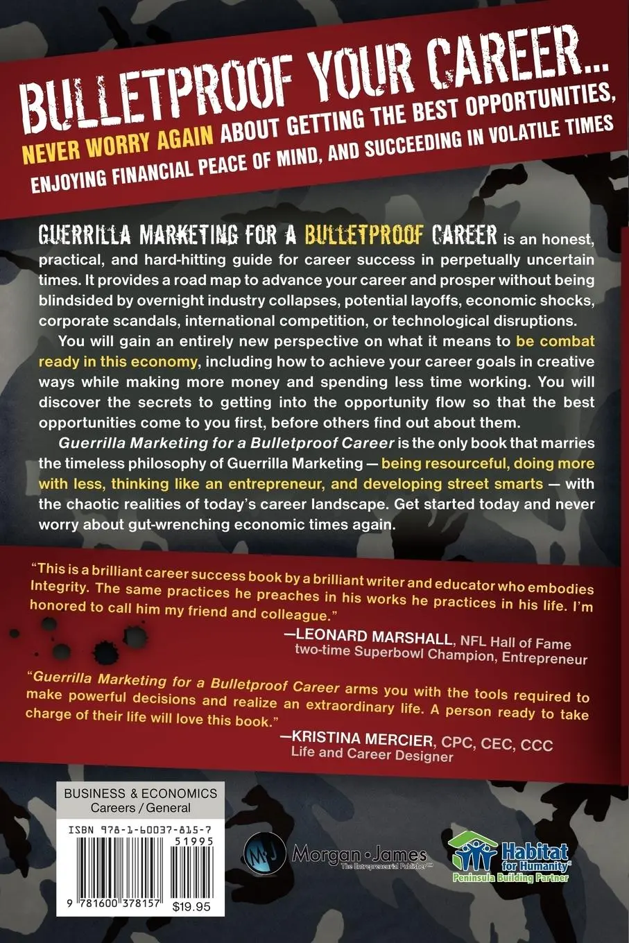 Rückseite: 9781600378157 | Guerrilla Marketing for a Bulletproof Career | Levinson (u. a.) | Buch