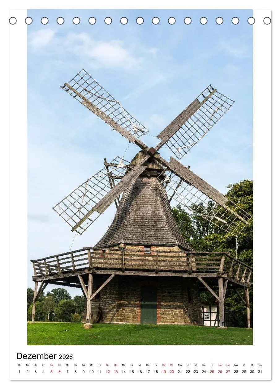 Bild: 9783516408157 | Historische Windmühlen in Minden-Lübbecke (Tischkalender 2026 DIN...