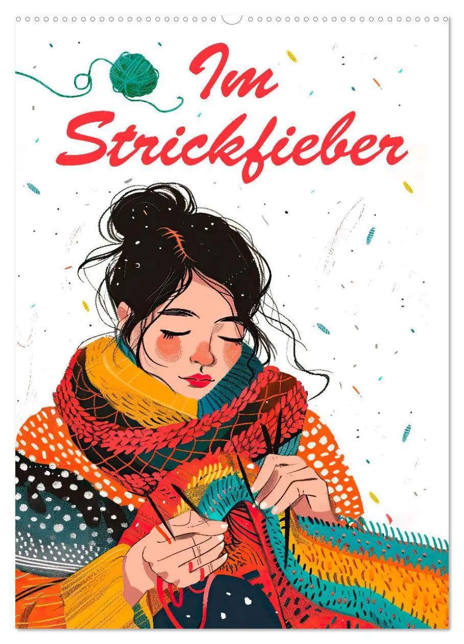 Cover: 9783516258257 | Im Strickfieber (Wandkalender 2026 DIN A2 hoch), CALVENDO...