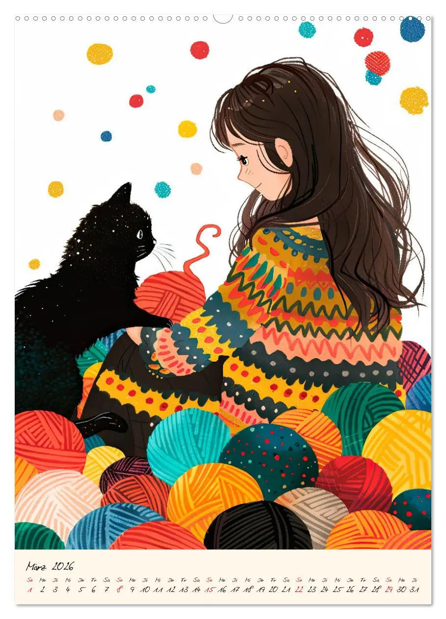 Bild: 9783516258257 | Im Strickfieber (Wandkalender 2026 DIN A2 hoch), CALVENDO...