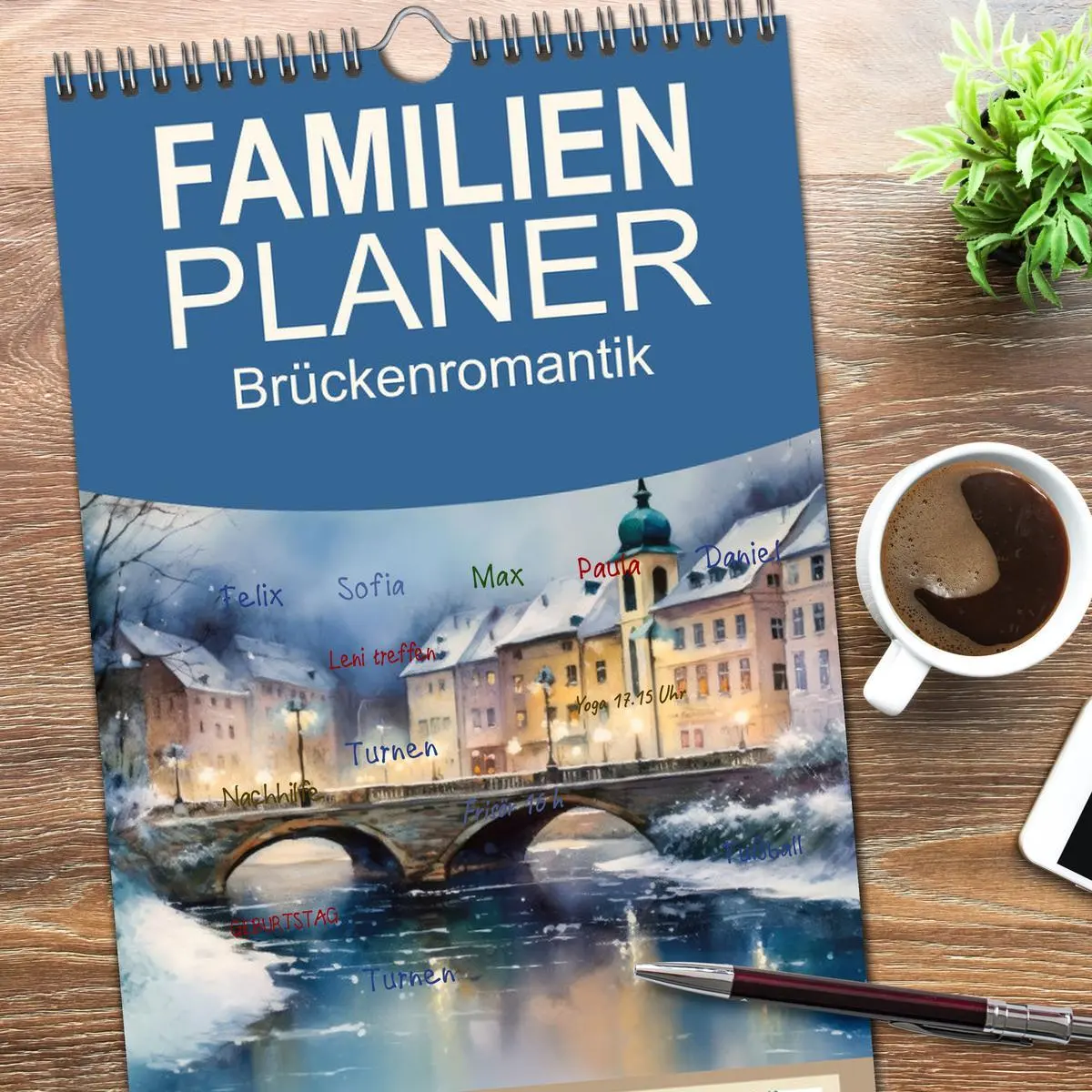 Bild: 9783516498257 | Familienplaner 2026 - Brückenromantik mit 5 Spalten (Wandkalender,...
