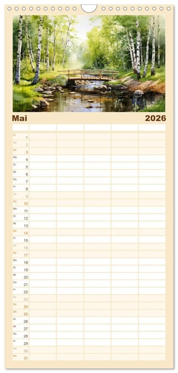 Bild: 9783516498257 | Familienplaner 2026 - Brückenromantik mit 5 Spalten (Wandkalender,...