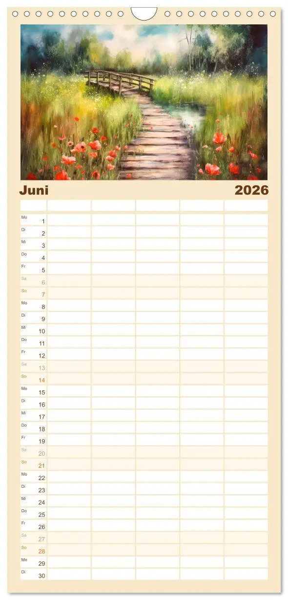 Bild: 9783516498257 | Familienplaner 2026 - Brückenromantik mit 5 Spalten (Wandkalender,...