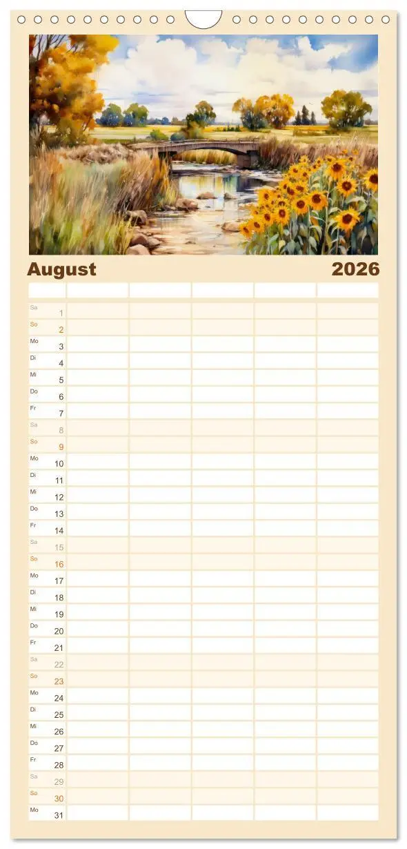 Bild: 9783516498257 | Familienplaner 2026 - Brückenromantik mit 5 Spalten (Wandkalender,...