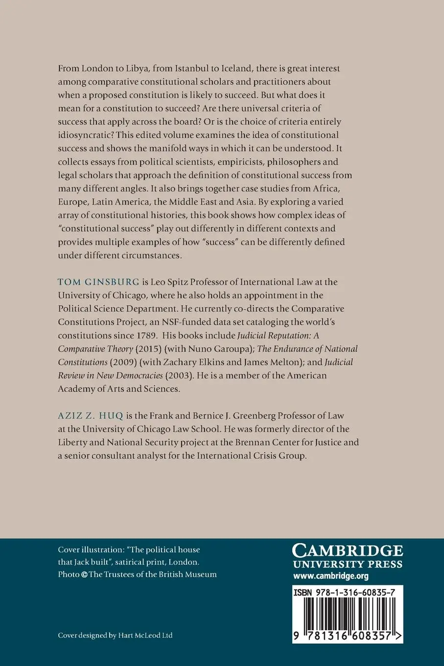 Rückseite: 9781316608357 | Assessing Constitutional Performance | Tom Ginsburg (u. a.) | Buch