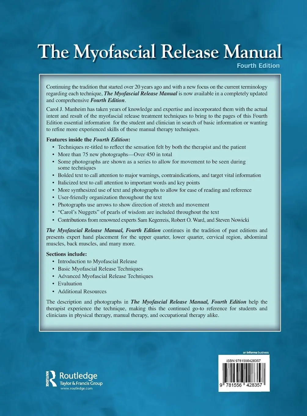 Rückseite: 9781556428357 | The Myofascial Release Manual | Carol Manheim | Buch | Englisch | 2008